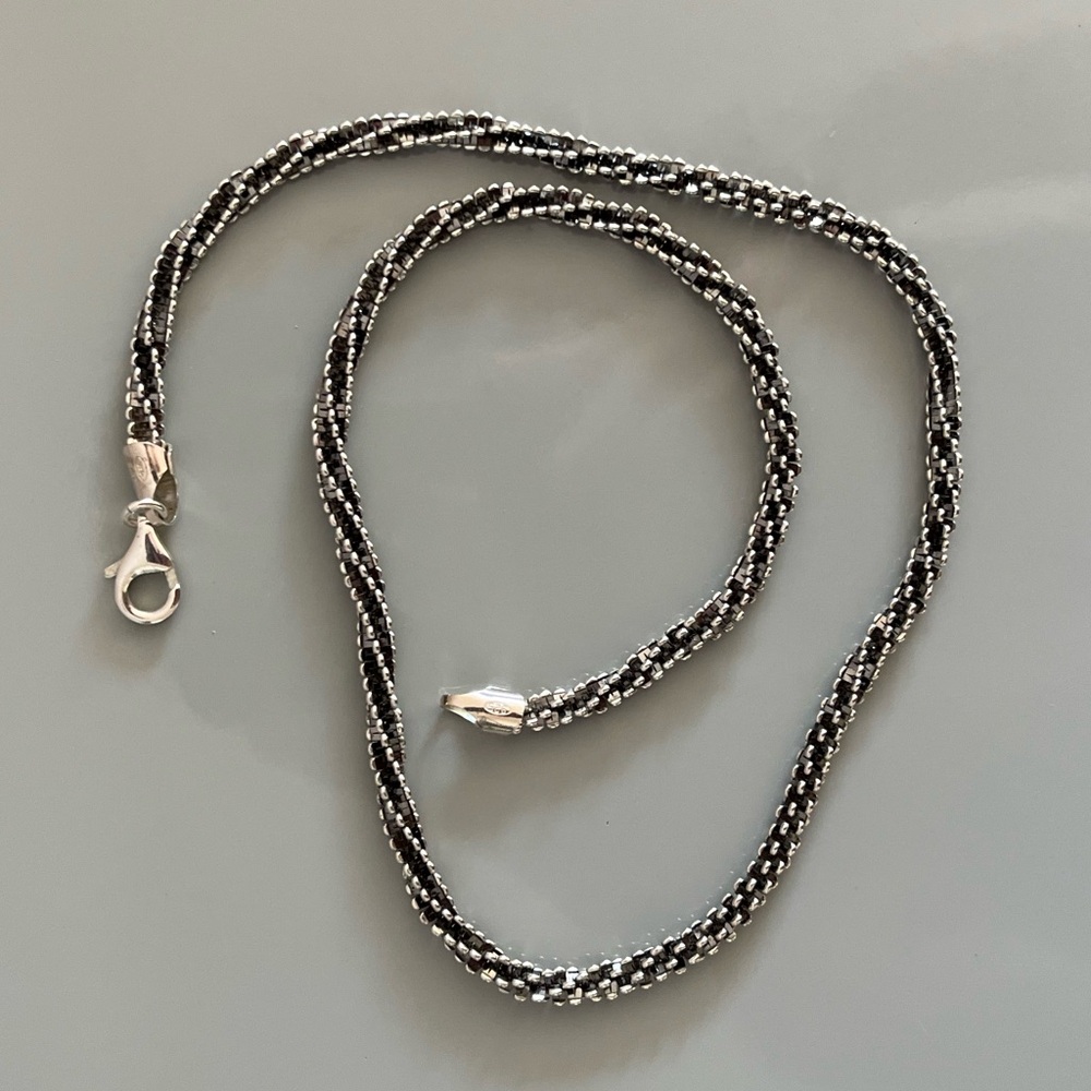 Milor Italy 925 Sterling Silver Twisted Chain Necklace 18”